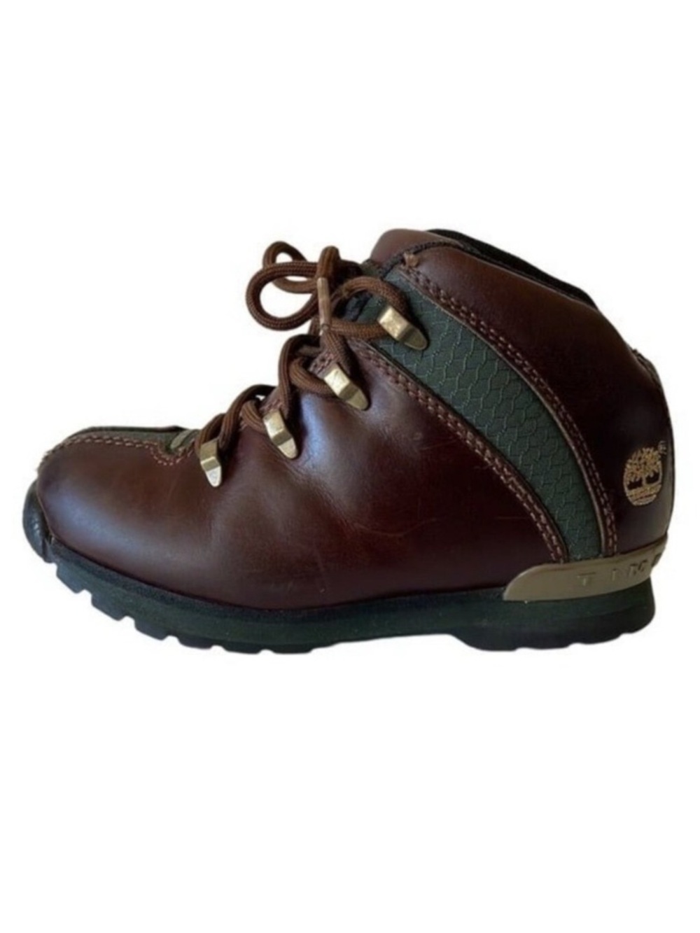 Kids Timberland Brown Leather Hiking Boots Size 11.5 Toddler